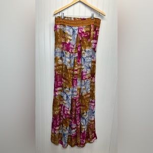 Earthbound Palazzo Wide Leg Flowy Tye-dye Pant Sz M